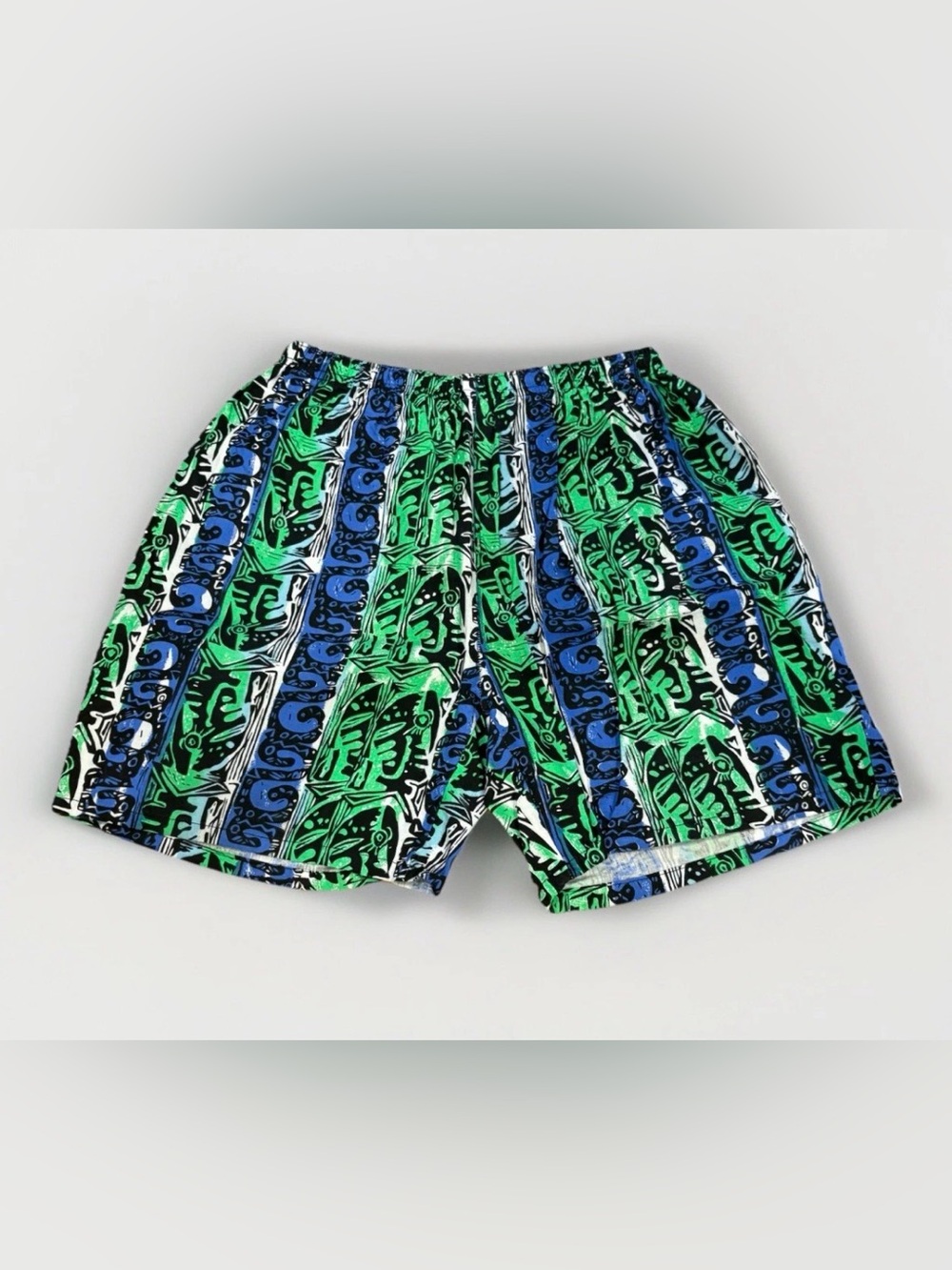 Vintage Cape Cod Shorts XL Blue Green All Over Print AOP 90s Coastal Beach Short